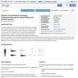 Patent US20120095589 - SYSTEM AND METHOD FOR 3D SHAPE MEASUREMENTS AND FOR VIRTUAL FITTING ROOM ... - Google Patenten