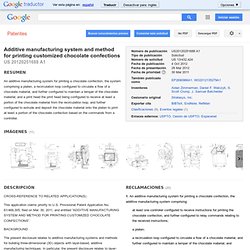 Patent US20120251688 - Additive manufacturing system and method for printing customized chocolate ... - Google Patents