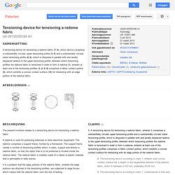 Patente US20130255166 - Tensioning device for tensioning a radome fabric - Google Patentes