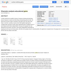 Patent US3879861 - CHARACTER ANALYSIS EDUCATIONAL GAME OBJECTS OF THE - Google Patents