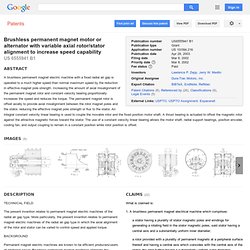 Brushless permanent magnet motor or ... - Google Patents