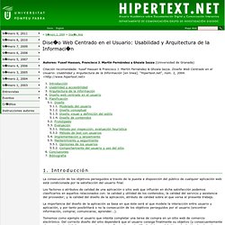 Dise o Web Centrado en el Usuario: Usabilidad y Arquitectura de la Informaci n - Hipertext - ( UPF )