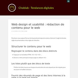 Web design et usabilité : rédaction de contenu pour le web