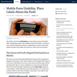 Mobile Form Usability: Place Labels Above the Field