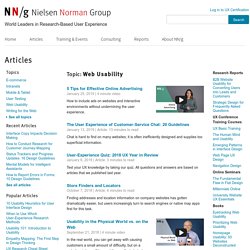 Web Usability Articles, Reports, Training Courses, and Online Seminars by NN/g