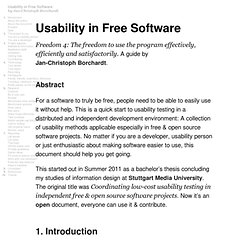 Usability in Free Software, a guide by Jan-Christoph Borchardt