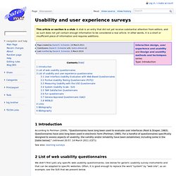 Usability and user experience surveys