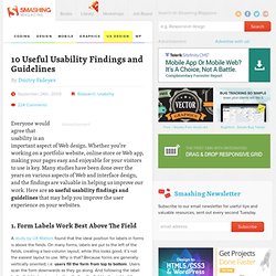 10 Useful Usability Findings and Guidelines