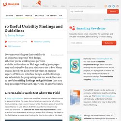 10 Useful Usability Findings and Guidelines - Smashing Magazine