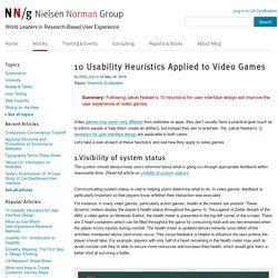 10 Usability Heuristics Applied to Video Games
