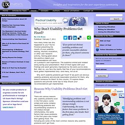 Why Don’t Usability Problems Get Fixed?