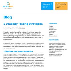 5 Usability Testing Strategies « ProtoTest