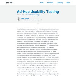 Ad-Hoc Usability Testing