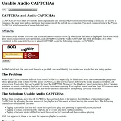 Usable Audio CAPTCHAs