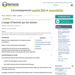 L'usage d'Internet par les seniors - Temesis : qualité, conformité et accessibilité web