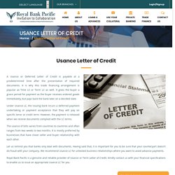 Usance Letter of Credit - Royal Bank Pacific