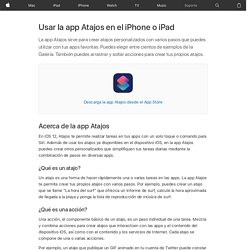 Usar la app Atajos en el iPhone o iPad