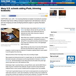 Many U.S. schools adding iPads, trimming textbooks