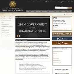 Open Government at DOJ
