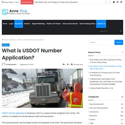 What is USDOT Number Application? - Acute Blog