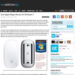 Use Apple Magic Mouse On Windows 7