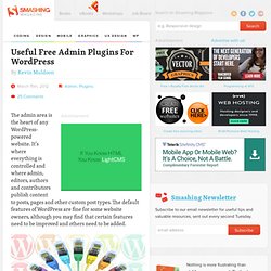 Useful Free Admin Plugins For WordPress