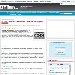 15 Very Useful CSS Animation Tools For Developers