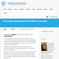20 Useful and Awesome HTML5 Tutorials