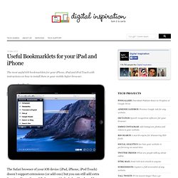 Useful Bookmarklets for your iPad, iPhone and iPod Touch Browser