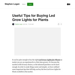 Useful Tips for Buying Led Grow Lights for Plants