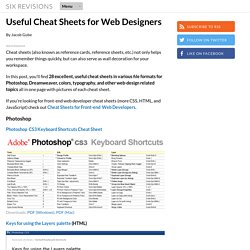 Useful Cheat Sheets for Web Designers