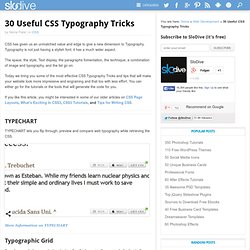 30 Useful CSS Typography Tricks