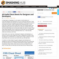 40 Useful Cheat Sheets For Designers and Developers