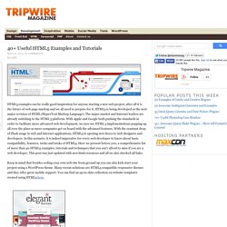 Very Useful HTML5 Tutorials, Techniques and Examples for Web Developers — tripwire magazine