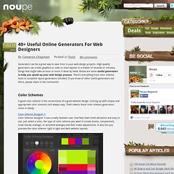 40 Useful Online Generators For Web Designers - Noupe Design Blog