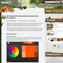 50 Useful CSS Tools And Generators for Developers - Noupe Design Blog