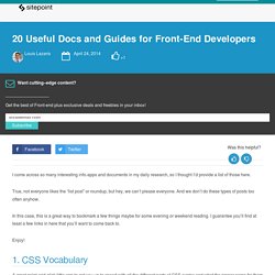 20 Useful Docs and Guides for Front-End Developers