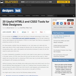 20 Useful HTML5 and CSS3 Tools for Web Designers