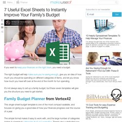 7 Useful Excel Sheets to Instantly Improve Your Family's Budget