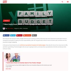 7 More Useful Excel Sheets to Instantly Improve Your Family's Budget