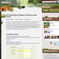 50 Useful jQuery Plugins to Enhance your Forms - Noupe Design Blog