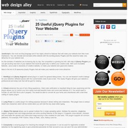 25 Useful jQuery Plugins for Your Website