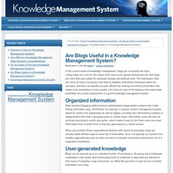 Are Blogs Useful in a Knowledge Management System?