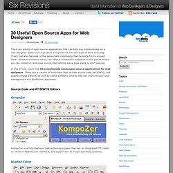 30 Useful Open Source Apps for Web Designers