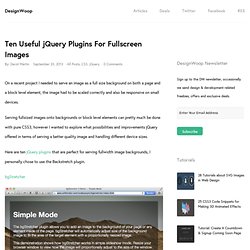 Ten Useful jQuery Plugins For Fullscreen Images