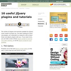15 useful jQuery plugins and tutorials