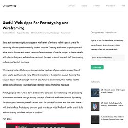 Useful Web Apps For Prototyping and Wireframing