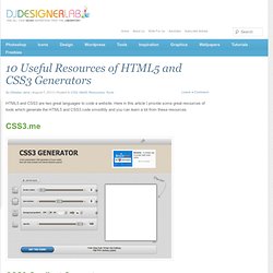 10 Useful Resources of HTML5 and CSS3 Generators