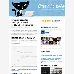 Hyper useful, ready to use HTML5 snippets