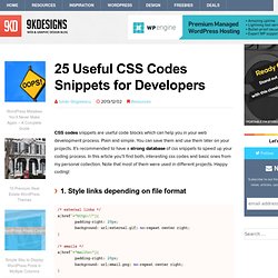 25 Useful CSS Codes Snippets for Developers